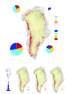 Greenland mass loss, 2011-2014, recorded by CryoSat-2. Credit: CPOM/GRL/Wiley publishing